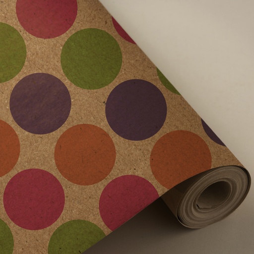 [3150296] Bobina de 62 cm 4 kg 100% kraft reciclado círculos colores