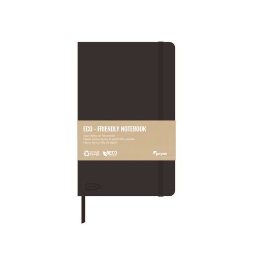 [8010001] Libreta tapa dura 80g 96 hojas blancas 130 x 208 mm negra