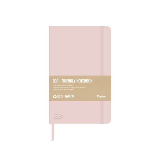 [8010014] Libreta tapa blanda 80g 96 hojas blancas 130 x 210 mm rosa