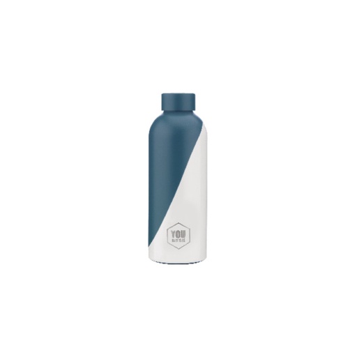 [0955054] Botella de Acero Inoxidable de 500 ml Dual Color Blanca/Azul Océano