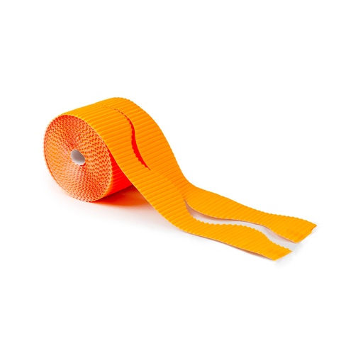 [5300106] Borde cartón ondulado naranja neon 10 cm x (7.5 m x 2)