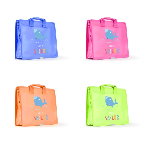 [4790040] Pack 4 maletines con cremallera A4 personalizables Little Sailor