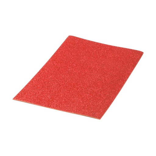 [5020315] Bolsa 10 láminas EVA purpurina biodegradable 40 x 60 cm roja